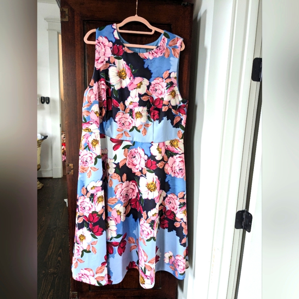Vince Camuto Floral Scuba Dress, 18W
